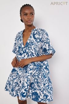 Apricot Blue Floral Cotton Mini Dress (B74303) | $69