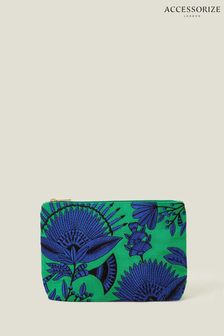 Accessorize Green Embroidered Make Up Bag