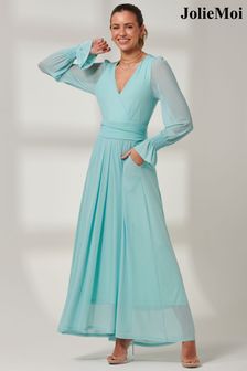 Jolie Moi Greta Long Sleeve Mesh Maxi Dress (B74557) | 136 €