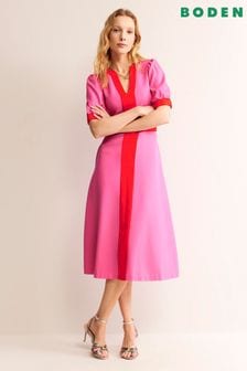 Boden Pink Petite Petra Puff Sleeve Ponte Dress (B74730) | AED610