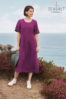 Seasalt Cornwall Purple Grass Wave Dress (B74788) | LEI 552