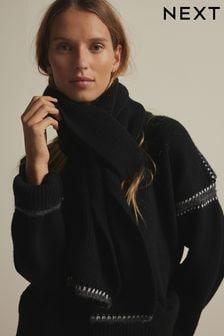 Black Co-ord Soft Touch Knitted Scarf (B74803) | $36