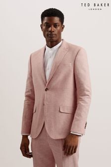 Ted Baker Pink Damaskj Slim Cotton Linen Blazer (B75307) | €222