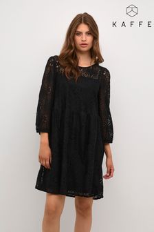 Kaffe Paula Lace Above Knee Length Black Dress (B75337) | €125