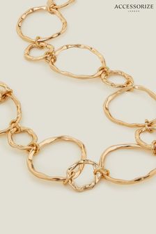 Accessorize Gold Molten Circle Collar Necklace