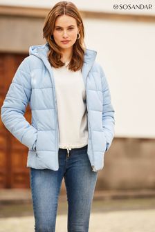 Sosandar Blue Premium Padded Jacket With Silver Zip Pockets (B75392) | OMR54