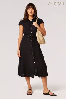 黑色 - Apricot復古仿玳瑁貝殼鈕扣連身裙 (B75450) | NT$1,820
