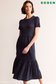 Boden Petite Emma Tiered Jersey Midi Dress (B75478) | kr1 280