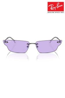 Ray-Ban Grey Anh Rb3731 Irregular Sunglasses (B75598) | SGD 252