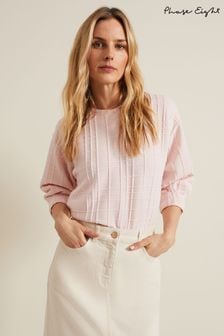 Phase Eight Pink Tracy Check Textured Top (B75610) | €75