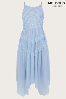 Monsoon Blue Shiloh Ruffle Prom Dress (B75620) | AED377 - AED412