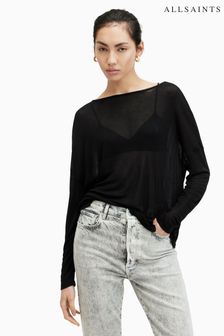 AllSaints Black Rita Francesco T-Shirt (B75857) | AED272