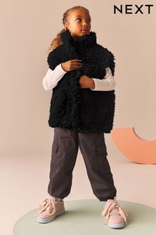 Childrens black fur gilet shop