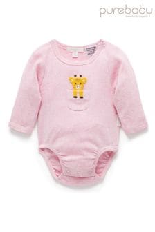 Purebaby Pink Peekaboo Giraffe Bodysuit (B76108) | €23