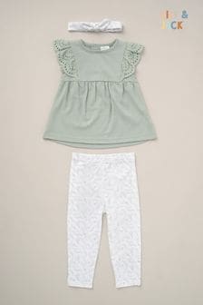 Lily & Jack Green Print Top Leggings And Headband Outfit Set 3 Piece (B76137) | Kč715