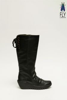 Fly London Black Plain Knee High Low Boots Next United Arab Emirates