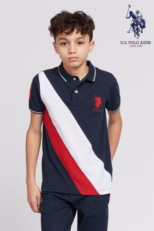 U.S. Polo Assn. Boys Blue Player 3 Sash Polo Shirt (B76348) | €64 - €77