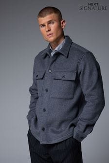 Grey Signature Wool Blend Shacket with Cashmere (B76424) | $153