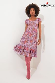 Joe Browns Purple Boutique Paisley Sweetheart Knee Length Dress (B76523) | AED360