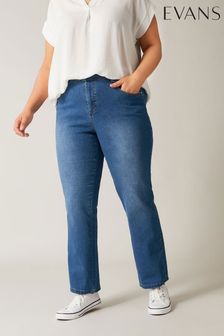 Синий - Evans Curve Black Straight Leg Jeans (B76565) | €48