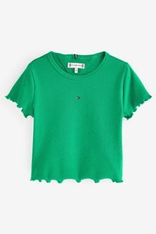 Grün - Tommy Hilfiger Geripptes Basic-T-Shirt (B76575) | 31 € - 39 €