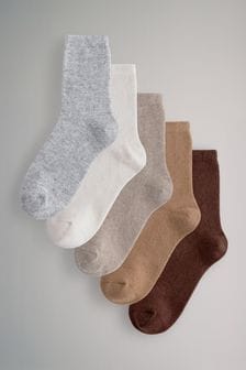 The Set Neutral Socks 5 Pack with Cashmere (B76576) | $76