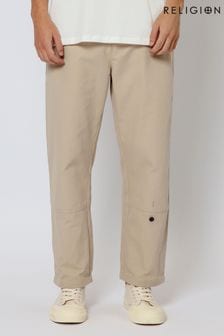 Religion Brown Button Chinos (B76649) | AED444