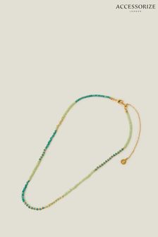 Accessorize Green 14ct Gold Plated Beaded Collar Necklace (B76804) | €23