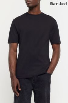 River Island Black Studio Short Sleeve Slim Fit T-Shirt (B76819) | SGD 29