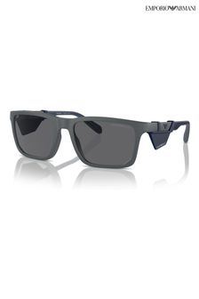 Emporio Armani Grey Ea4219 Rectangle Polarised Sunglasses