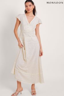 Monsoon Cream Irene Broderie Dress (B77106) | OMR78