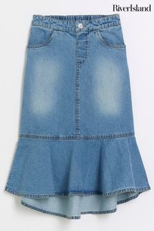 River Island Blue Girls Denim Midi Skirt (B77228) | $35 - $46