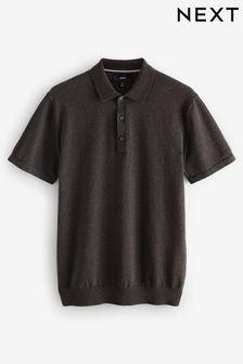 Dark Stone Slim Fit Knitted Polo Shirt (B77287) | €32