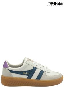 Gola White Ladies' Grandslam Elite Leather Lace-Up Trainers (B77391) | €129