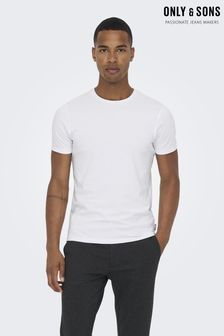أبيض - Only & Sons 2 Pack Oversized Heavy Weight T-shirt (B77393) | 100 د.إ