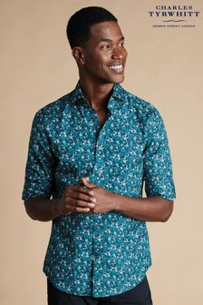 Charles Tyrwhitt Green Slim Fit Liberty Fabric Floral Print Shirt (B77502) | ₪ 402