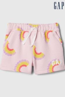 Roz Curcubeu - Gap Logo Graphic Pull On Baby Shorts (nou-născuți 5yrs) (B77517) | 60 LEI