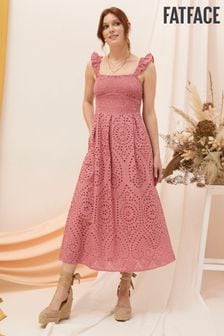 FatFace Pink Kadiri Shirred Midi Dress (B77559) | $206
