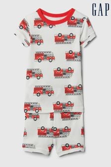 Gap White Graphic Short Sleeve Pyjama Set (12mths-5yrs) (B77728) | €25