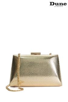 Dune London Gold Bellaria Angled Frame Clutch Bag (B77897) | $111