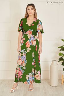 Mela Floral Ruched Waist Mavi Dress With Split Hemline