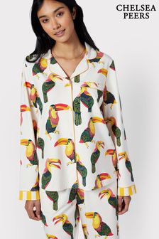 Chelsea Peers Cream Organic Cotton Toucan Print Long Pyjama Set (B78397) | ₪ 277