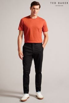 أسود - Ted Baker Regular Fit Haybrn Textured Chino Trousers (B78497) | 574 ر.س
