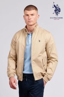 Коричневый - U.s. Polo Assn. Мужская куртка Харрингтон из хлопковой саржи (B78541) | €133