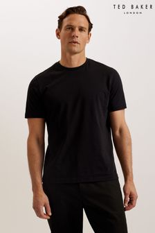 Ted Baker Black Wiskin Short Sleeve Regular Branded T-Shirt (B78575) | 191 SAR