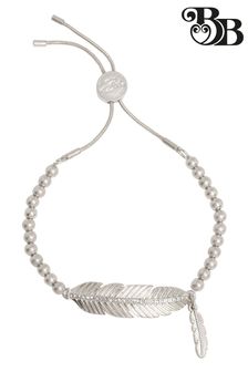 Bibi Bijoux Silver Tone Pave feather Friendship Bracelet (B78616) | Kč990
