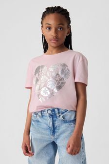Coeur rose - T-shirt graphique Manche courte Col ras du cou Gap (4-13 ans) (B78632) | €12