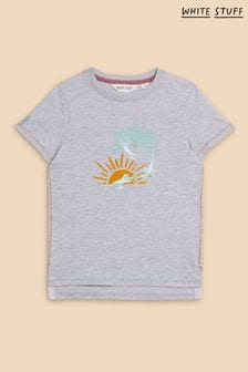 White Stuff Grey Cheeky Monkeys Graphic T-Shirt (B78756) | $18