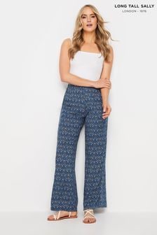 Long Tall Sally Blue Paisley Wide Leg Trousers (B78923) | $51