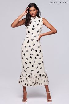 Плиссированное платье миди с цветочным принтом Mint Velvet (B78971) | €224